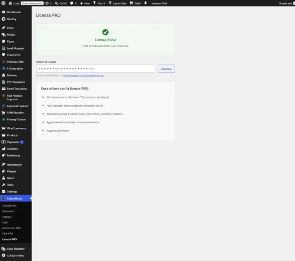 ClassyBlocks Pro - Licenza Licenza Pro di ClassyBlocks