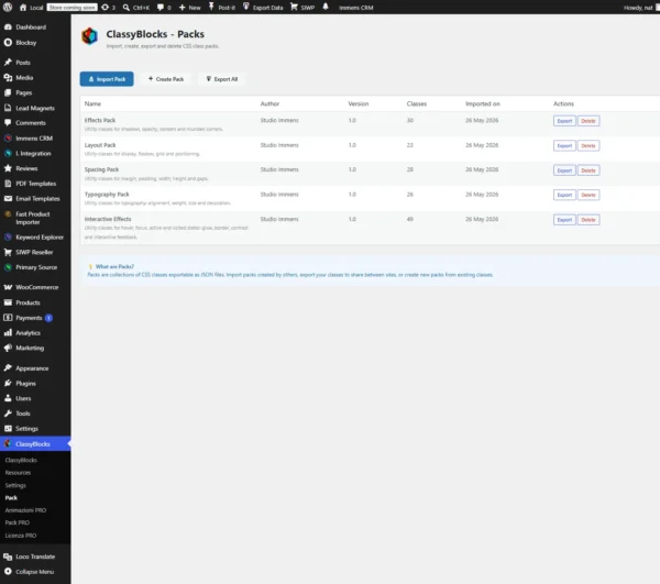 ClassyBlocks Pro - Pack Manager Plugin ClassyBlocks Pro - Pack Manager animazioni