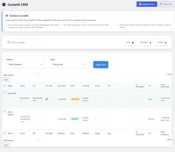 Plugin Immens CRM Core WordPress - Dashboard CRM enterprise