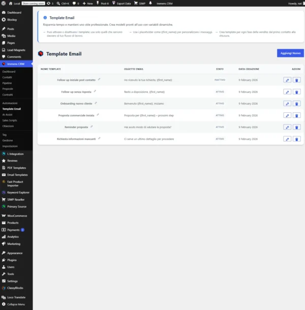 Immens CRM Core - Template Email Template email di Immens CRM Core