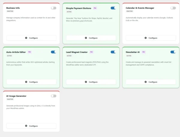 Plugin Immens Integration - Moduli integrazione