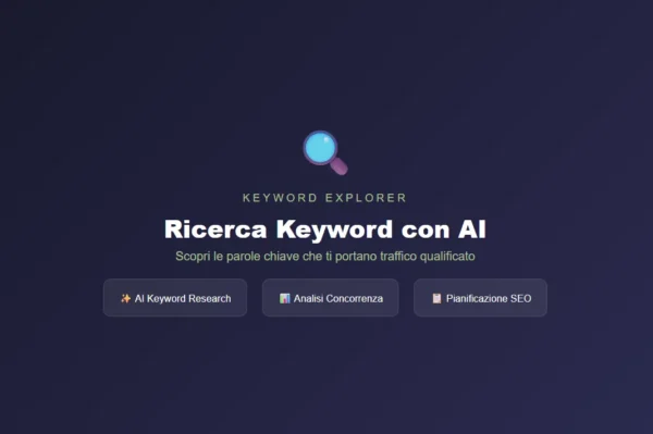 Funzionalita AI di Keyword Explorer per WordPress