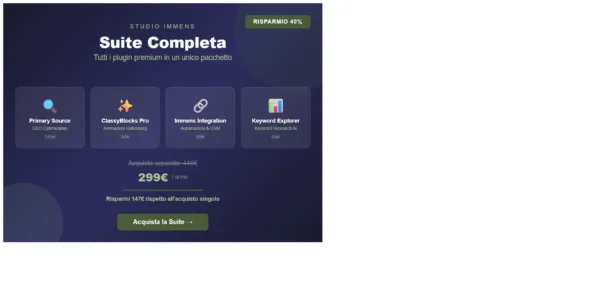 Suite Completa Studio Immens - Bundle plugin WordPress