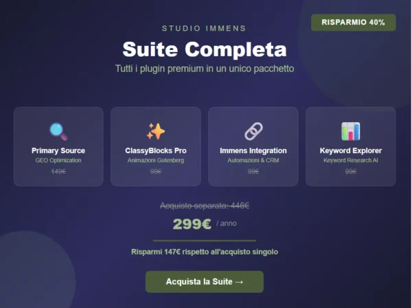 Suite Completa Studio Immens - Bundle plugin WordPress