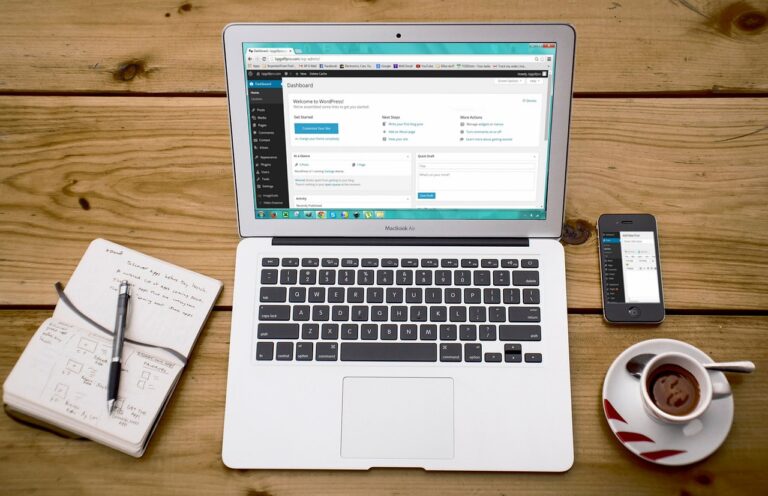 laptop with WordPress website design for small business