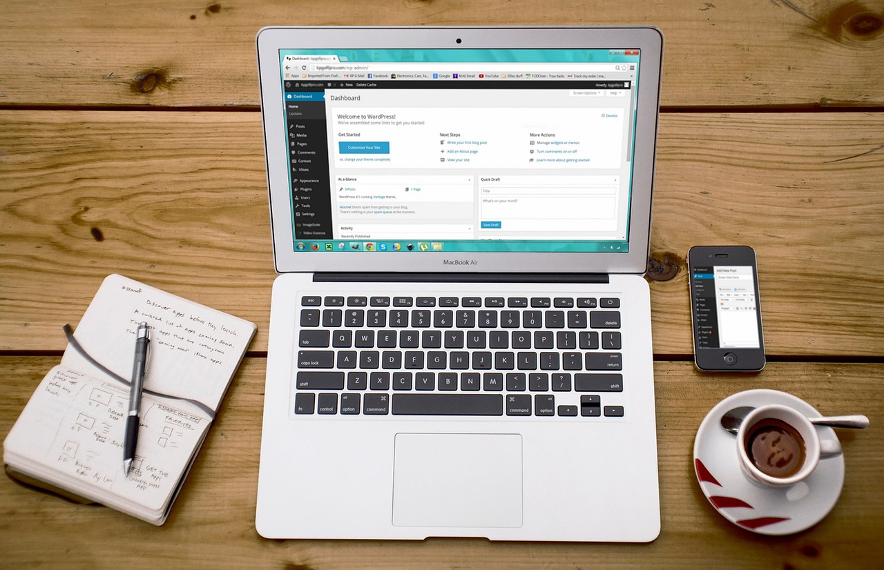 WordPress website laptop design